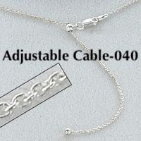 Adjustable Cable Sterling Silver Chain